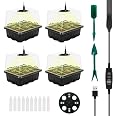 ZHHGOO Vassoi per Semi,10 Pack 120 Cells Propagator, Vassoio Germinazione con coperchio,Vassoi Seminacon finestra regolabile,20 Etichette,3 Pale,2 Strumenti, Strumento di Coltivazione in Mini Serra