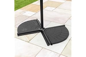 Harrier Cantilever Parasol Base Weights – Set of 2 or 4PCS [12.5kg] Heavy Duty Bases for Banana Hanging Parasol | Pre-Filled & Ready to Use (2x 12.5kg Base Weights)