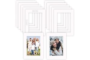 Bcuuozeeing Paspartú de 12 piezas de 30 x 40 cm, tamaño interior 19 x 29 cm, paspartú de 1,5 mm, color blanco para fotos, impresiones artísticas