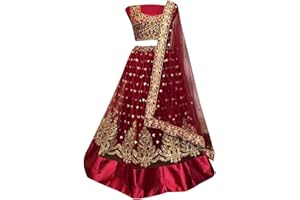 SKY VIEW FASHION Indian Traditional Party Wedding Dresses Embroidered Lehenga With Unstitched Choli