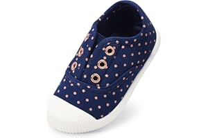 HARVEST LAND Unisex Kids Canvas Shoes Toddlers Sneakers Breathable Slip-on Trainers Pumps Plimsoles for Boy and Girls