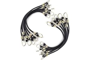 CLKE 12 tensores elásticos con ganchos, mini tensor de equipaje, cuerda elástica de la bache, sandow elástica para el transporte, camping y actividades al aire libre, 5 mm x 30 cm