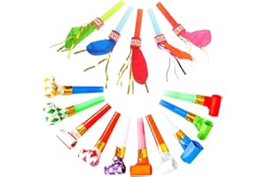 VIDSTW 40 Sifflet Enfant Coloré et 10 Ballon Sifflet Cotillons Jouets Créatifs Trompette pour Mariages Anniversaires Baby Showers Enterrements de Vie de Garçon Fêtes de Fin D'études