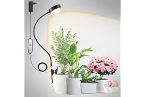 fayleer Pflanzenlampe LED Vollspektrum mit Optischer Linse für Hohe PPFD, Pot Clip Grow Lampe mit 6/12/18H Timer, Grow Light Pflanzenlicht Wachstumslampe mit Schwanenhals für Zimmerpflanzen