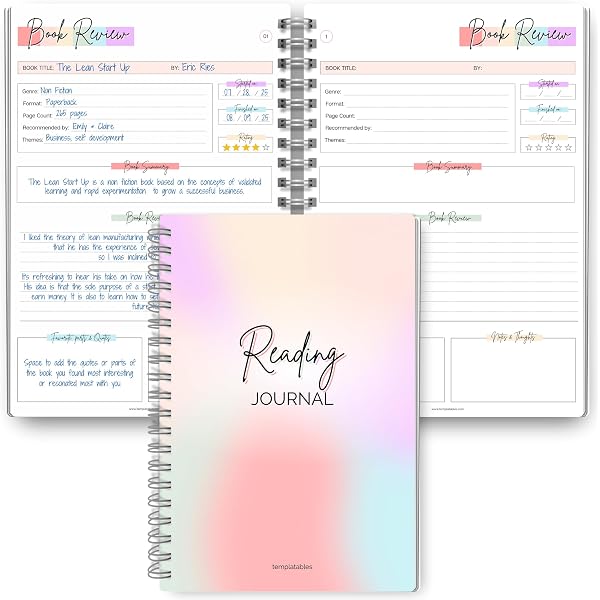 Book Review Journal A5 Reading Journal Book Reviews | TBR Tracker ...
