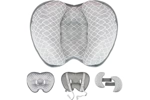 KAKIBLIN Baby-Nackenkissen für den Kopf, 2-in-1 Baby-Reisekissen, Bananen-Baby-Kopfkissen, Nackenkissen für Säuglinge, kleine Jungen und Mädchen, Nackenstütze für Kinderwagen, weiße Wolke