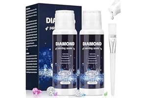 BATEYA 2 Stück Diamond Painting Versiegelung 240ml Diamond Painting Kleber Transparente Schnell Trocknend inkl. Pinsel für Strahlend Glitzernde Bilder & Festen Halt Deiner Steinchen Diamond Painting Zubehör