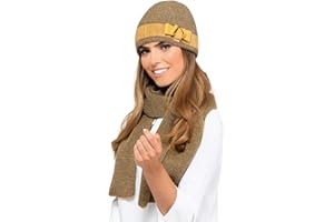 Kamea Damen Winterset Katalonia, 2 tlg, Mütze mit passendem Schal, Geschenk für Frauen
