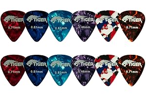 Tiger Kostki Gitarowe, Wielokolorowy, 12 Sztuk