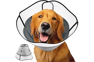 HWSWSH Collare Protettivo per Cane, Collare Elisabettiano Cane, Coni Morbidi Dopo l'Intervento Chirurgico per Cane Grande, Collare Regolabile per Evitare Leccate, Collare a Cono per Cani Chirurgia