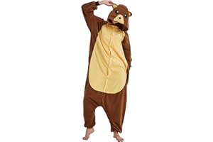 FunnyCos Unisex Animal Onesie Adult Halloween Pyjamas Cosplay Costume Hooded Loungewear