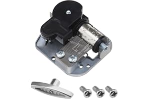 SG Store 1 x mechanizm uzwojenia pozytywki, elementy mechanizmu muzycznego, akcesoria do pozytywek, śruby kluczowe, czarny mechanizm uzwojenia ze stopu cynku, jezioro łabędzie 51 mm x 44 mm