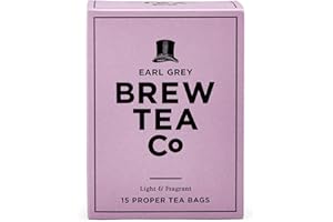 Brew Tea Co Earl Grey Whole Leaf Tea Bags, Pack of 15