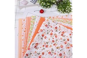 MoonyLI Coton Tissu Couture Patchwork Tissus Textile de Maison DIY Couture Scrapbooking Quilting Fleur Motif Artcraft, 7 Pcs, 25 cm x 25 cm