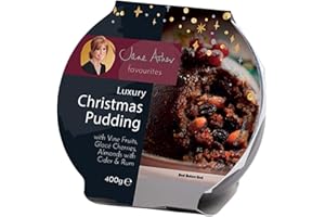 Katsy Style – Luxury Christmas Pudding with Vine Fruits, Glace Cherries and Almonds, Festive Dessert with Cider and Rum Flavour, Rich Seasonal Fruit Cake Style Pudding – 400g