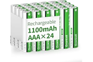 Granicell Lot de 24 Piles rechargeables AAA 1100 mAh Haute capacité 1500 Cycles 1,2 V NiMH Low Self Discharge AAA