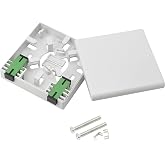 GELRHONR FTTH Fiber Panel Box Distribution Case Dual Port Type SC/APC ABS Plastic Outdoor Waterproof Dustproof DIY