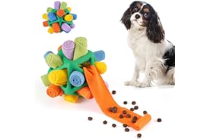 Tesytto Snuffle Ball Hundespielzeug, interaktives Haustier-Doy, fördert natürliche Futtersuchfähigkeiten, langsames Essen, tragbares Haustierspielzeug (Buntes Grün)