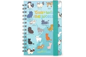 Legami - Agenda semanal con espiral pequeña 2026, Kitty, 12 meses pequeña, cierre con elástico, agenda de enero 2026 a diciembre de 2026, en papel FSC certificado, 8,5 x 13 cm