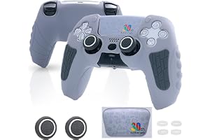 Controller Cover Case – Protective Silicone Skin for PlayStation 5 Controller, Anti-Slip, Sweat-Resistant, Shockproof Grip Case (Light Grey)