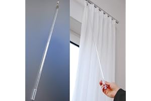 Bestlivings Schleuderstab Gardinenstab Schiebestab Bedienstab für Vorhang Gardine Innenlaufschiene Gardinenschiene Paanelwagen Schiebegardine