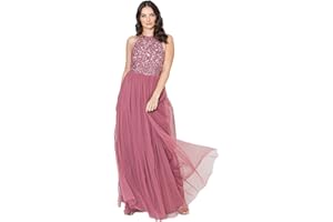 Maya Deluxe Robe Longue Dos Nu À Paillettes Pour Demoiselle D'honneur, Bal de Fin D'année, Mariage Vestido de Dama de Honor para Mujer