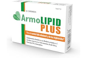 ArmoLIPID PLUS - Complemento Alimenticio para el Control del Colesterol y de los Triglicéridos, Con Arroz Rojo, Berberina, Coenzima Q10, Astaxantina y Ácido Fólico, 20 Comprimidos