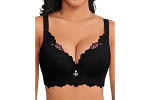 Svmer Push Up Lace Bra for Women Underwire Plus Size Comfortable Brassiere