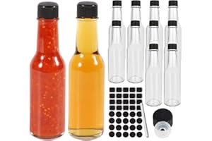 SHIZAK 12 Pack 150ml Sauce & Liquor Bottles, 5 fl oz Glass Empty Spirit Bottle With Leak Proof Screw Caps, Clear Small for Kitchen, Home Brewing Wine & Juicing, Bordeaux Wine, Beverage