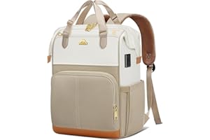 ‎MATEIN MATEIN Rucksack Damen Groß, Laptop Rucksack Damen 15.6 Zoll, Schulrucksack Wasserdicht mit USB-Ladeanschluss, Arbeitsrucksack Frauen Elegant Kompatibel mit Airtag Fach, Schule Reisen