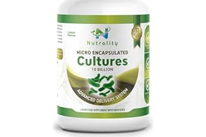 Nutrality Micro Encapsulated Cultures Complex Advanced Delivery Probiotics Supplement Gut Health 500ml - High Strength Lemon Digestive Enzyme Liquid Lactobacillus Acidophilus & Bifidobacterium