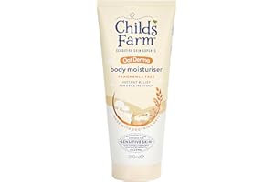 Childs Farm OatDerma Body Moisturiser, Fragrance Free, Soothing Hydration, Sensitive Skin, Emollient, Baby, Kids, 200ml