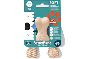 BetterBone - Zabawka dla psa do żucia - Mini Soft Beef - Kość do żucia dla psa, bez nylonu i GMO na bazie celulozy, miękka zabawka do żucia o pysznym smaku wołowiny - drewno do żucia bez odprysków i