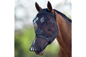 Harrison Howard CareMaster Masque Anti-Mouches Protection Anti-UV avec Naseaux Noir