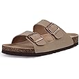 ODOLY Women's Cork Footbed Slide Sandal, Arch Support Summer Outdoor Sandals with Adjustable Buckle