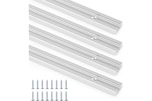 DBREAKS 4 Pezzi T-Track, 400 mm T-Slot Track in Lega di Alluminio, Binario a T, Binari con Scanalatura, T-Track con 12 Viti Autofilettanti per la Lavorazione del Legno