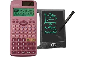 PEIXIONG FX991-EX Calculatrice Scientifique à Piles et à énergie Solaire, FX-991EX Calculatrice Scientifique/d'ingénierie avancée - 552 Fonctions avec Bloc-Notes pour l'école et Le Bureau (Rose)