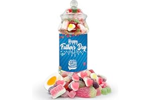 REPEAK Fathers Day Gift for Him Pick and Mix Sweets Resealable Sweeties Gift Jar Sweet Mix Gummy Jelly Fizzy Sour Candy (Father's Day)