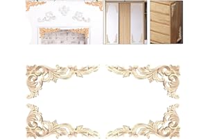 Eabdice 4 Pezzi Intagliato Applique, Decalcomania per Mobili, Decorazioni in Legno Intagliato, Applicato ad Hotel, Sale Conferenze, Mobili per Interni