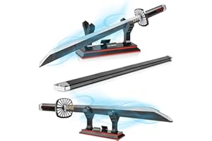 QLT QIAOLETONG QLT Ideas - Katana per cosplay Kamado Tanjiro dell'anime Demon Slayer, mattoncini decorativi per adulti ragazzi da 6 a 16 anni, 771 pezzi, con fodero e supporto
