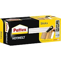 Pattex Hotmelt Sticks à Recharger, Bâtons De Colle Pour Le Pistolet à Colle Avec Une Transparence Extrêmement élevée, 50 Bâtons De Colle Chaude Pour Le Bricolage, La Décoration Et La Réparation