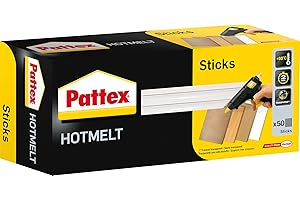 ‎PATTEX Pattex Hotmelt Sticks zum Nachfüllen, Klebesticks für die Heißklebepistole mit extrem hoher Transparenz, zum Basteln, Dekorieren und Reparieren, 50 Stück