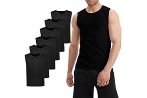 LiKing Pacco da 3/6 Canotta Uomo,100% Cotone,Tank Top Sportive Allenamento Canotte Elasticizzato Stringer Vest,Senza Maniche,con Scollo Rotondo,Casual Canotte estive Smanicato Uomo