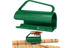 AOIUENOK Coupe Papier Cadeau,1 Pièces Coupe-papier d'emballage,Wrapping Paper Gift Wrap Cutter,utilisé pour le papier cadeau, Noël, etc, L'Outil Essentiel pour des Emballages Cadeaux Parfaits (vert)