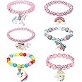Maelovebunny Girls Unicorn Bracelets,Unicorn Girls Jewellery Bracelets Party Bag Stocking Filler Friendship Bracelet Set Toddler Bracelets