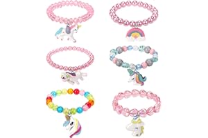 MAEOETTY Maelovebunny Girls Unicorn Bracelets,Unicorn Girls Jewellery Bracelets Party Bag Stocking Filler Friendship Bracelet Set Toddler Bracelets