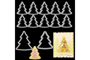 OTCRAFT Lot de 10 matrices dedécoupe enmétal enforme desapin de Noël pour lafabrication decartes shaker lescrapbooking, lescouvertures bouffantes en plastique transparent pour lafabrication de cartes shaker