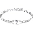 Philip Jones Heart Solitaire Tennis Bracelet Created with Zircondia® Crystals
