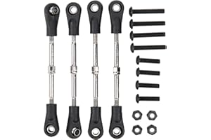 DRFEIFY RC Spurstange, 4 Stück einstellbare Lenkstangen für 1/10 Offroad Auto - Metall Lenkgestänge mit 68-77mm Verstellbereich