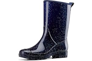 HISEA Gummistiefel Damen Regenstiefel Halbhoch Wasserdicht Gartenschuhe Anti-Rutsch Atmungsaktiv Halb Stiefel mit Komfort Einlegesohle Mode Leicht Regenschuhe für den Außenbereich